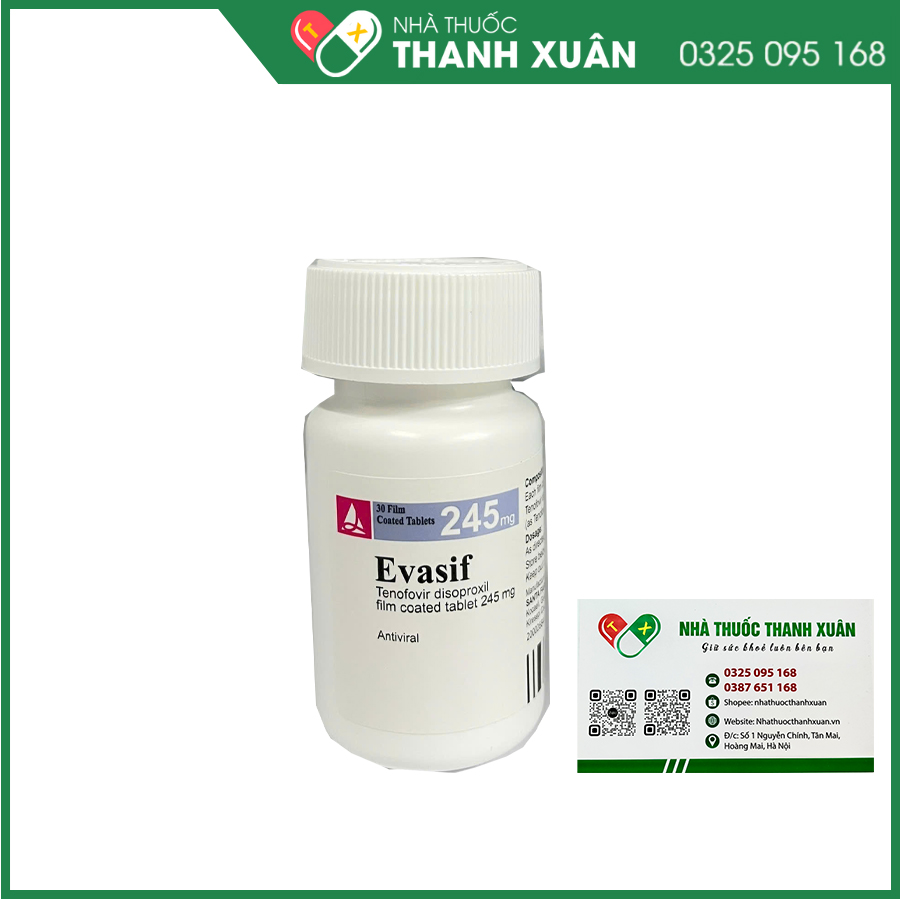 Evasif thuốc điều trị viêm gan B hoặc phối hợp điều trị nhiễm HIV-1 ở người trưởng thành